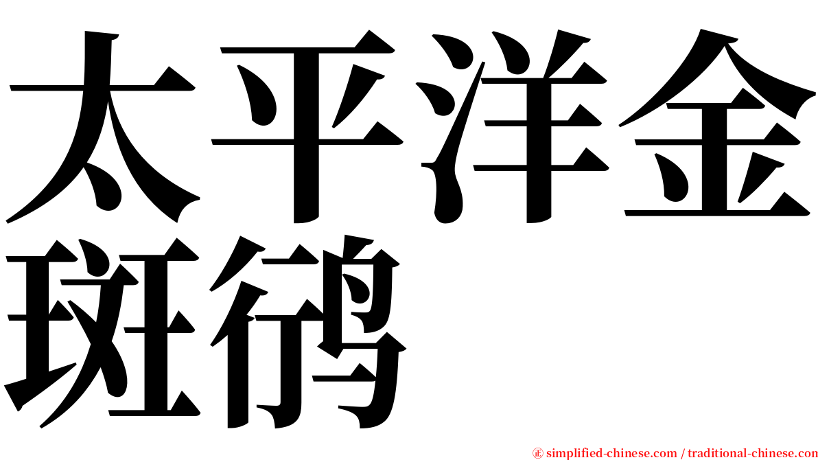 太平洋金斑鸻 serif font