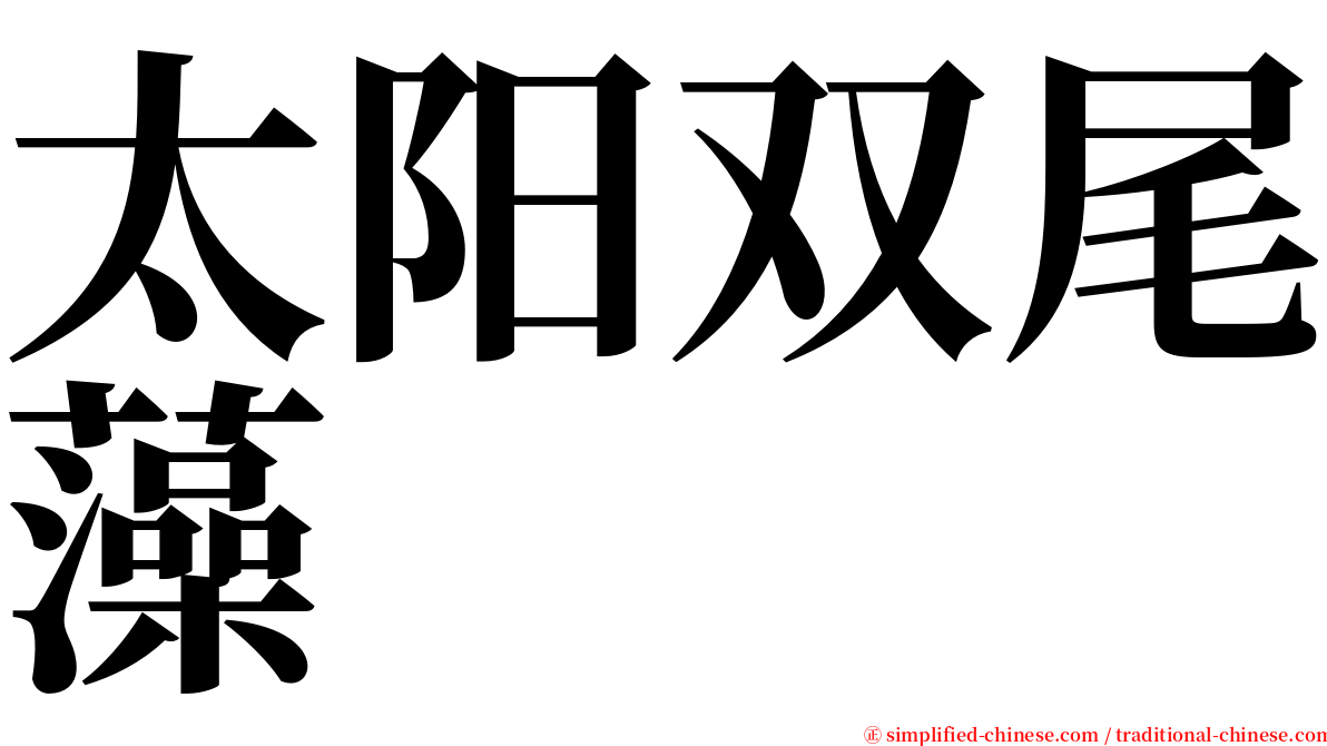 太阳双尾藻 serif font