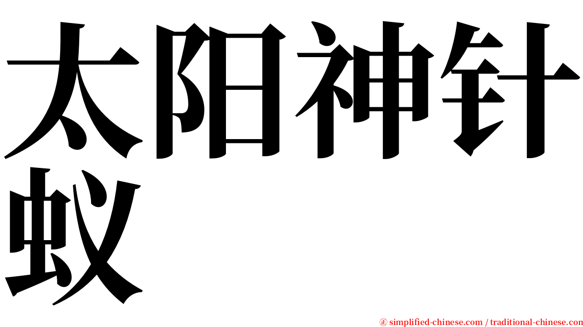 太阳神针蚁 serif font