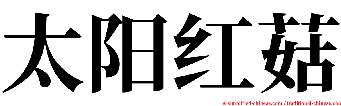 太阳红菇 serif font