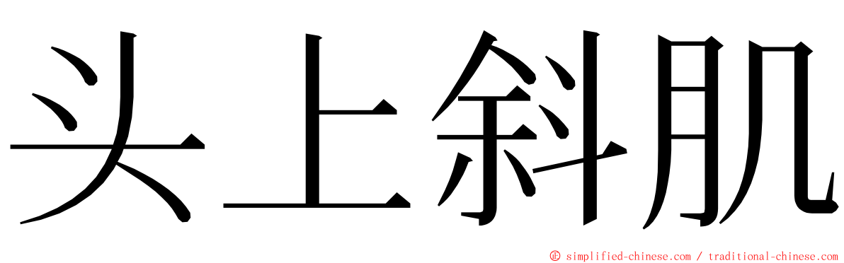 头上斜肌 ming font
