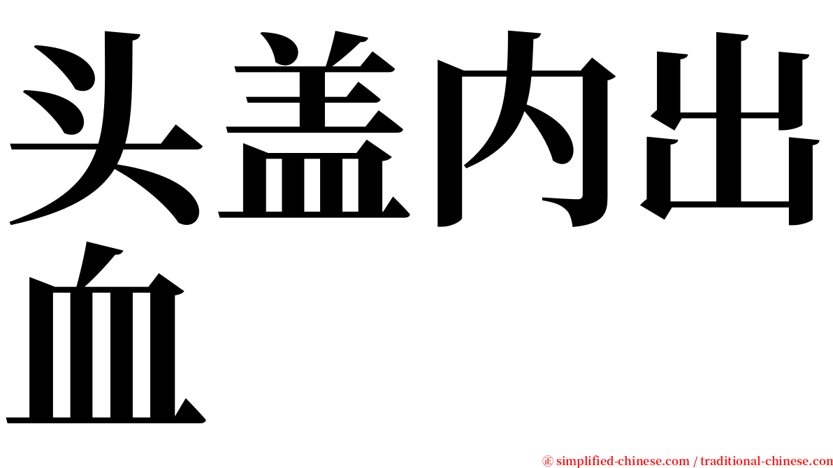 头盖内出血 serif font