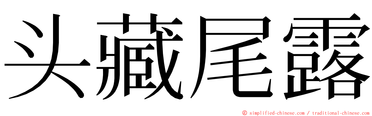 头藏尾露 ming font