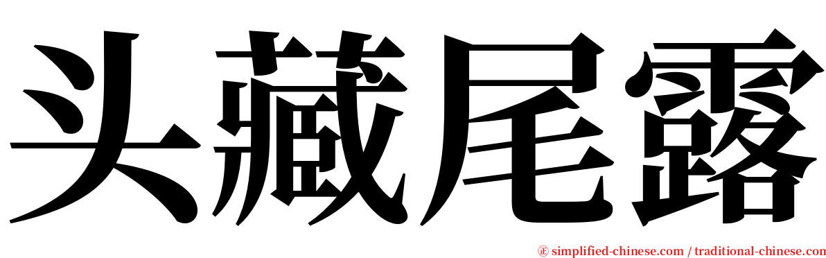 头藏尾露 serif font