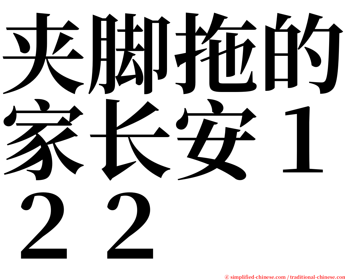 夹脚拖的家长安１２２ serif font