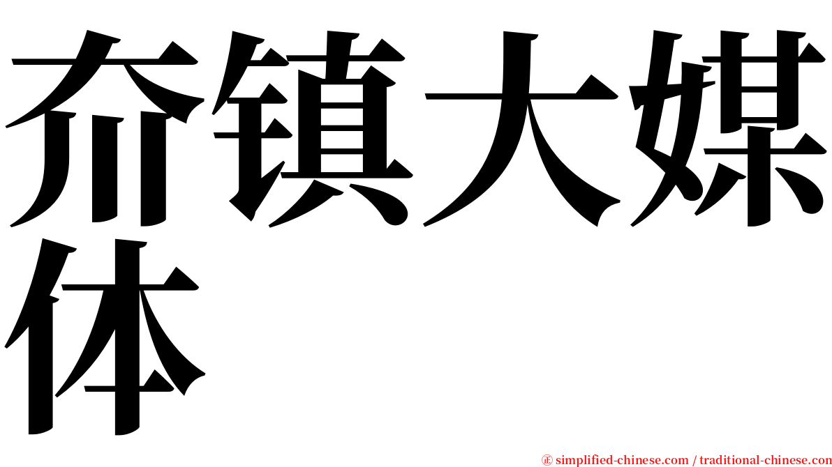 夼镇大媒体 serif font
