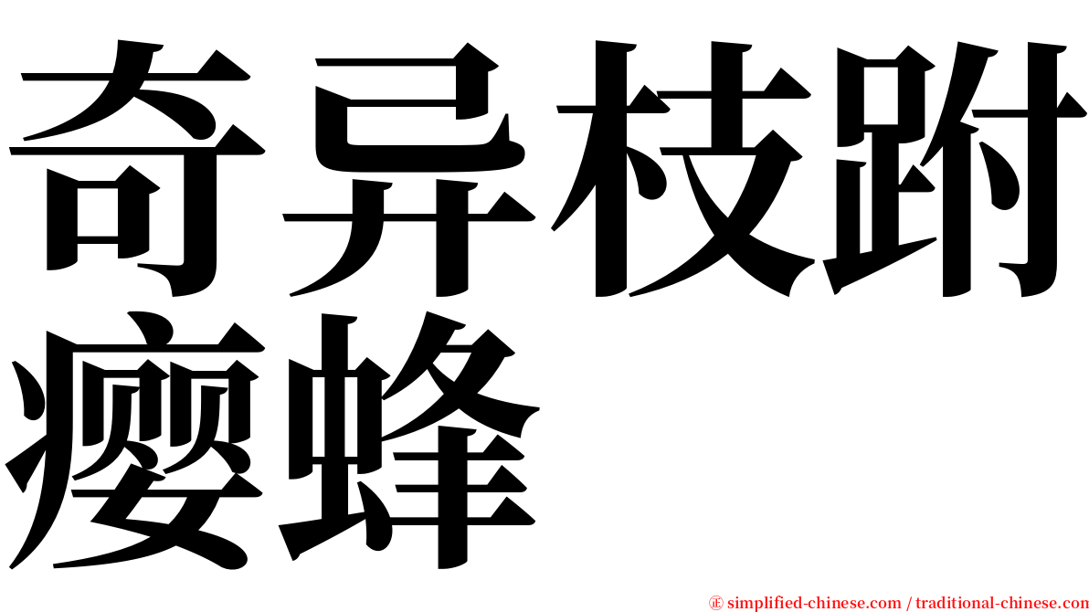 奇异枝跗瘿蜂 serif font