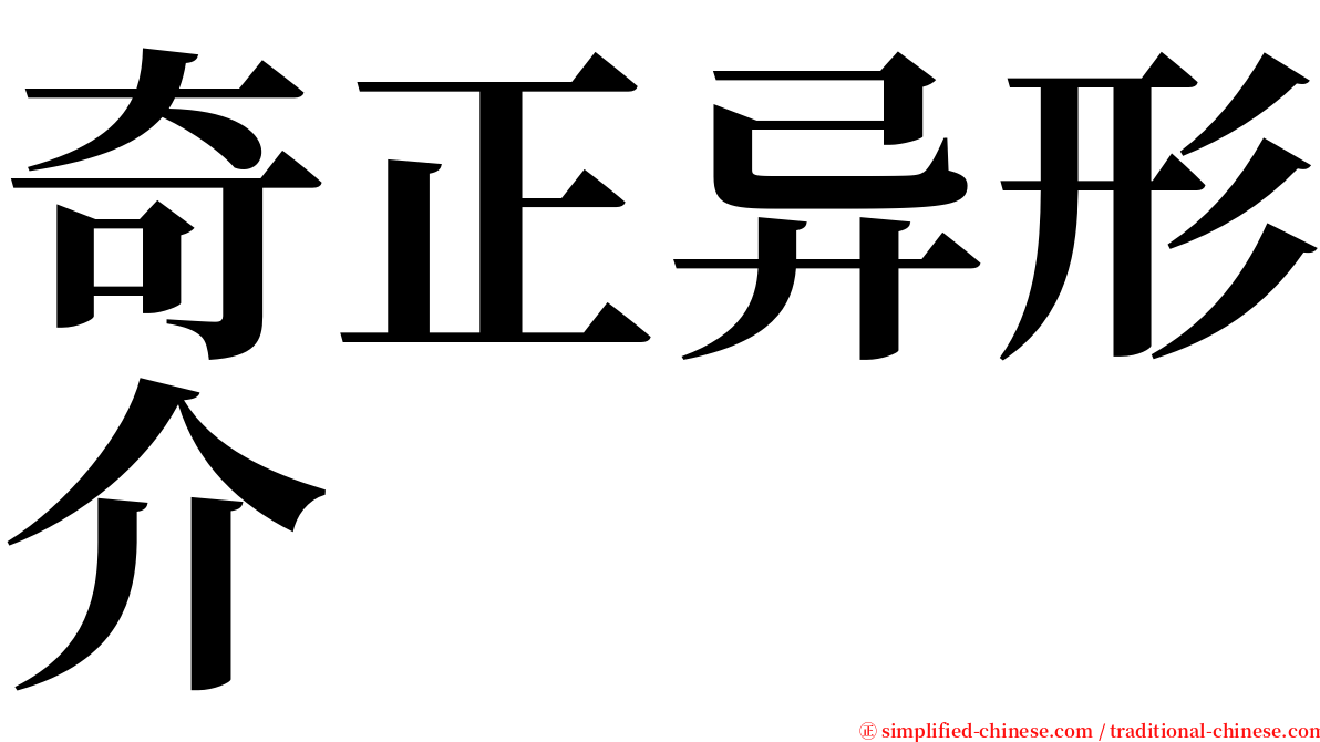 奇正异形介 serif font
