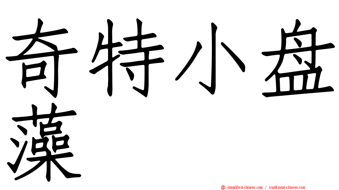 奇特小盘藻