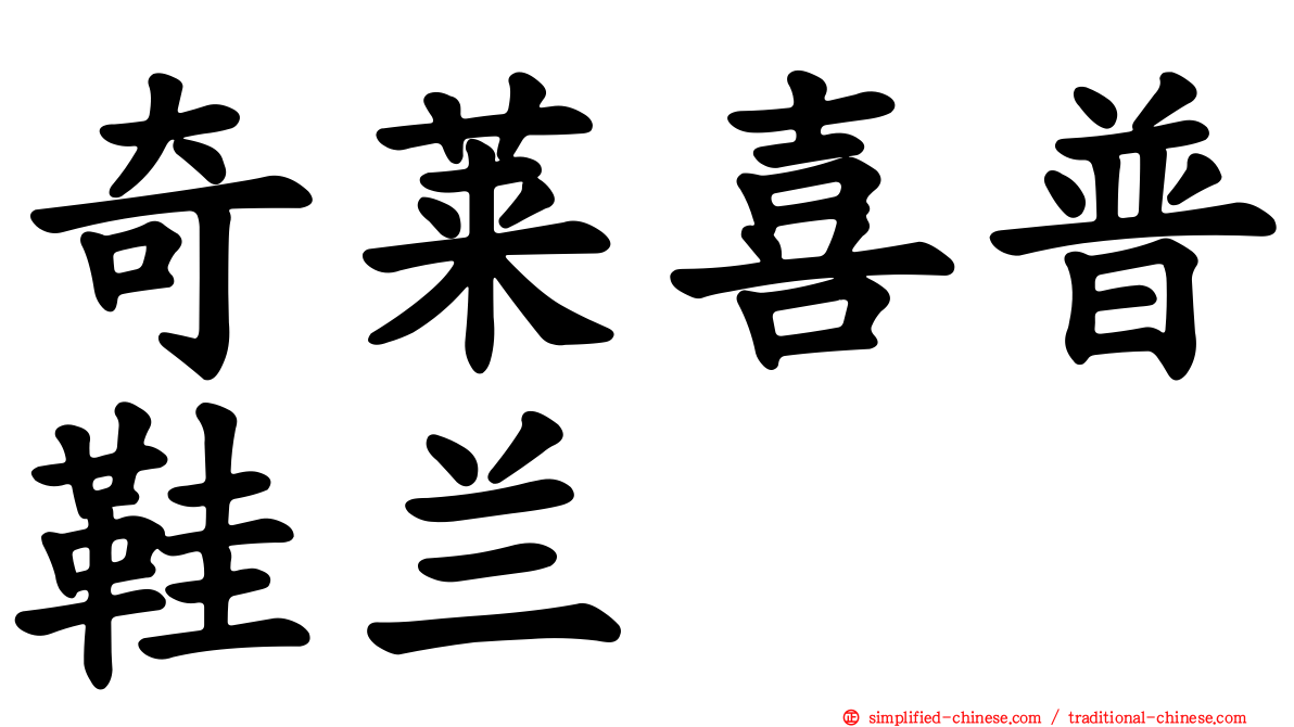 奇莱喜普鞋兰