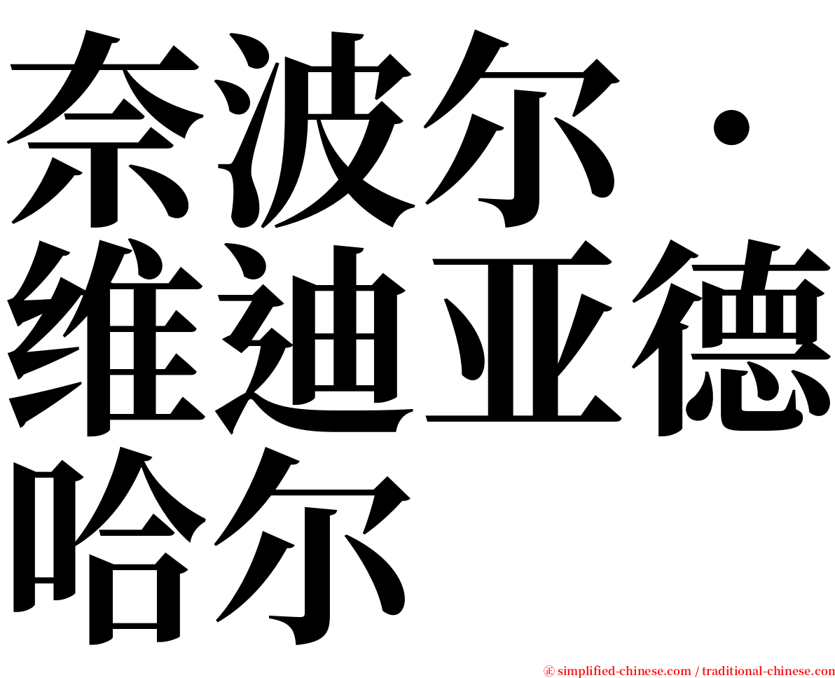 奈波尔．维迪亚德哈尔 serif font