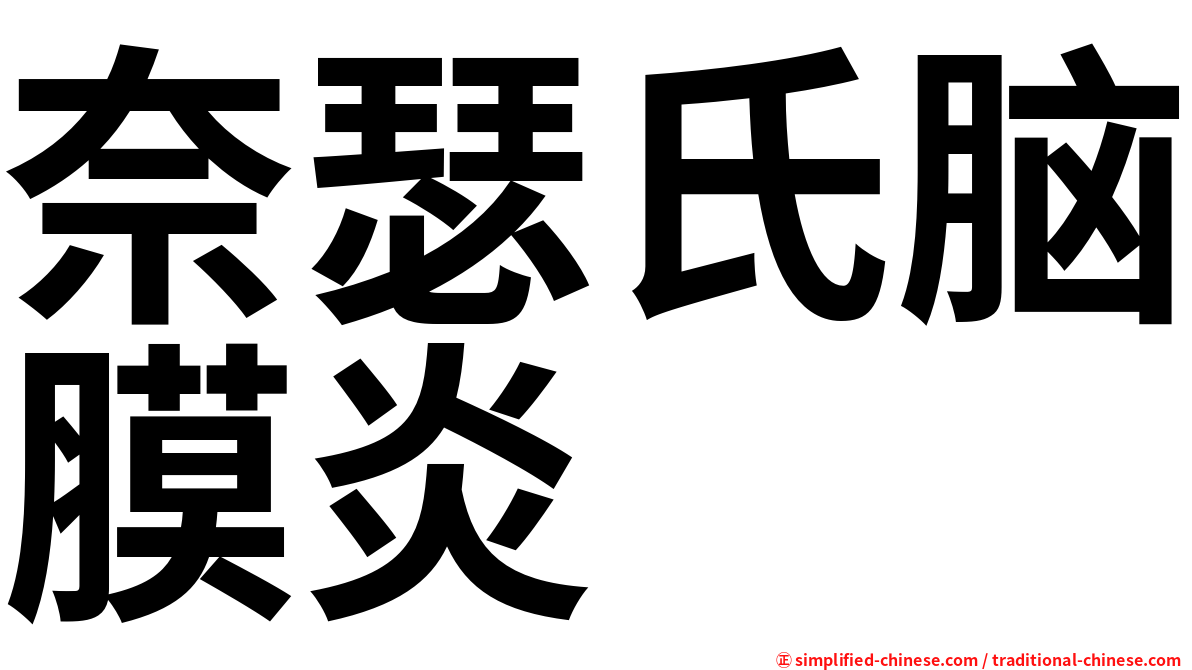 奈瑟氏脑膜炎