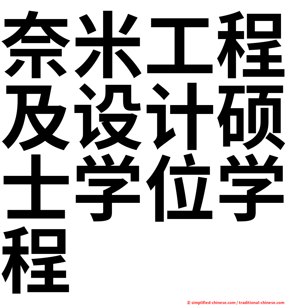 奈米工程及设计硕士学位学程
