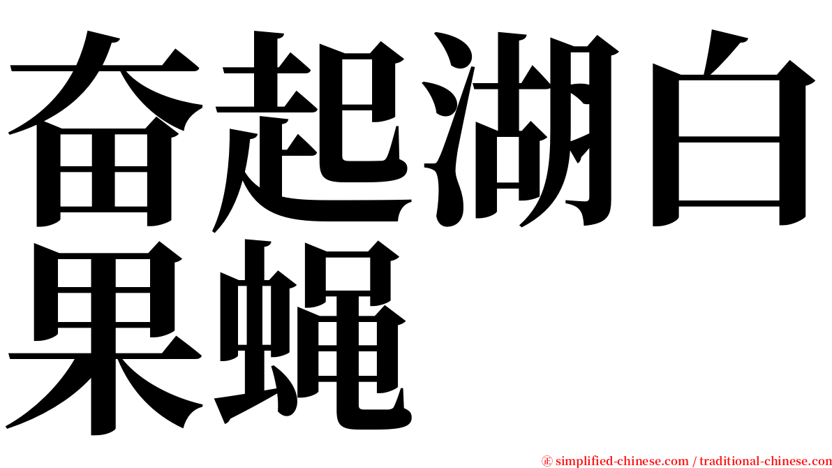 奋起湖白果蝇 serif font