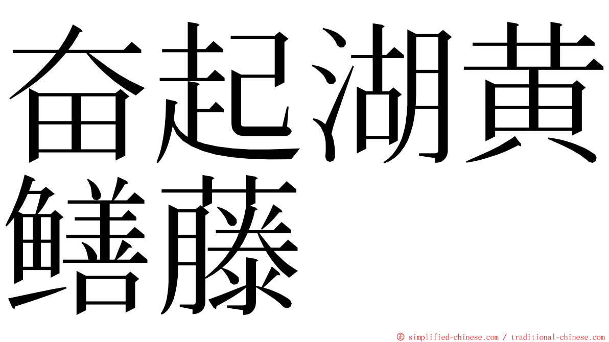 奋起湖黄鳝藤 ming font