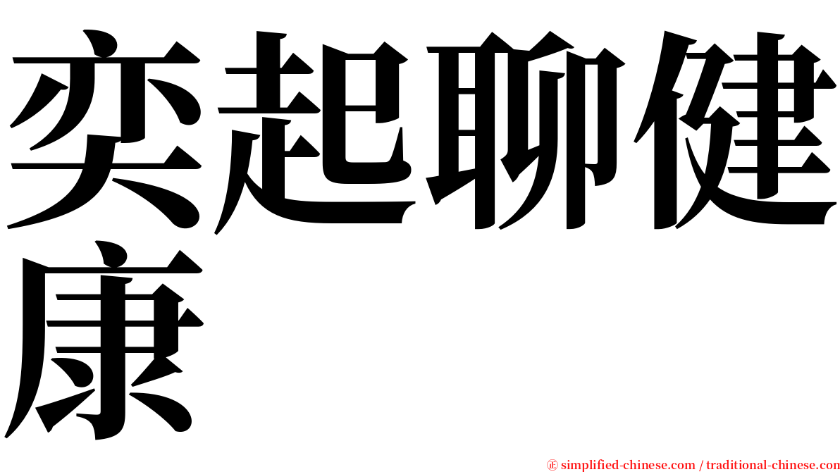 奕起聊健康 serif font