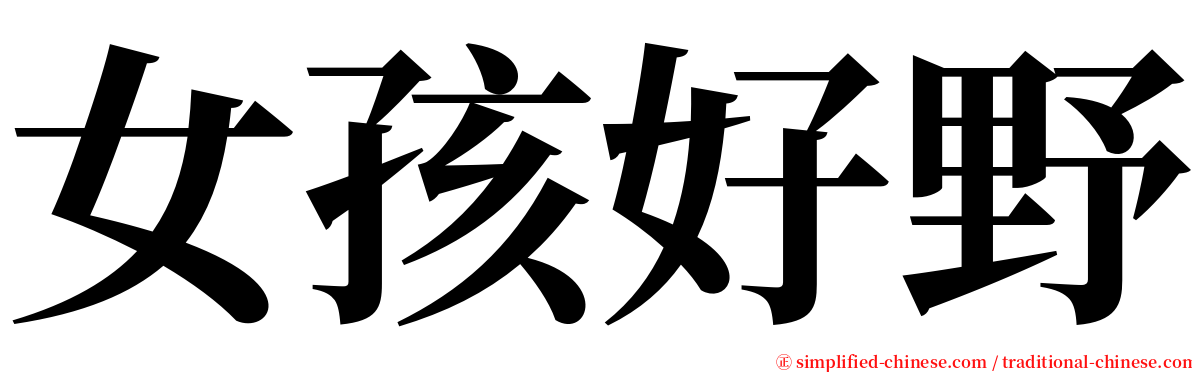 女孩好野 serif font