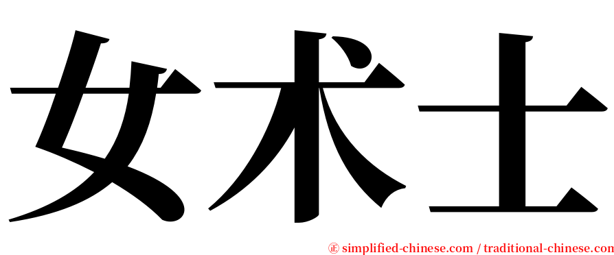 女术士 serif font