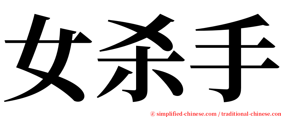女杀手 serif font
