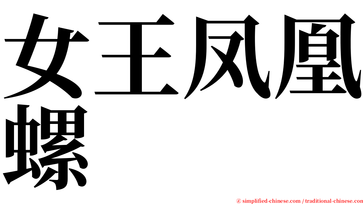 女王凤凰螺 serif font