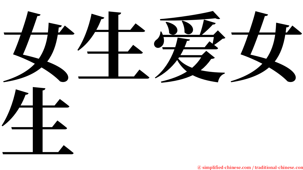 女生爱女生 serif font