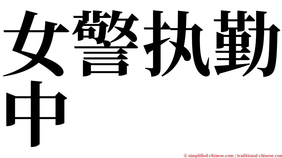 女警执勤中 serif font