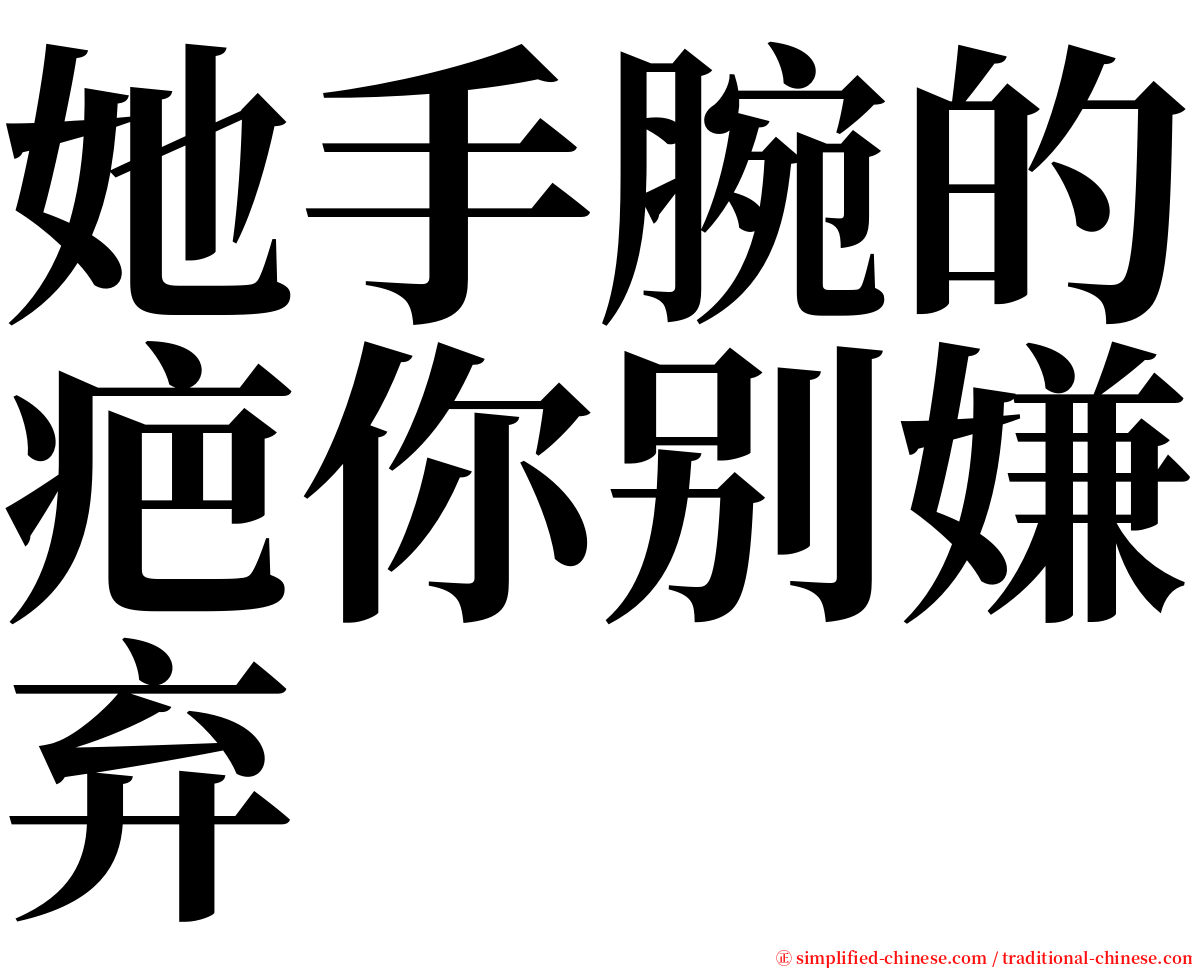 她手腕的疤你别嫌弃 serif font