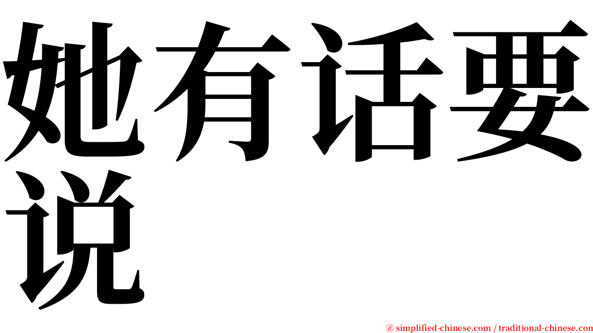 她有话要说 serif font