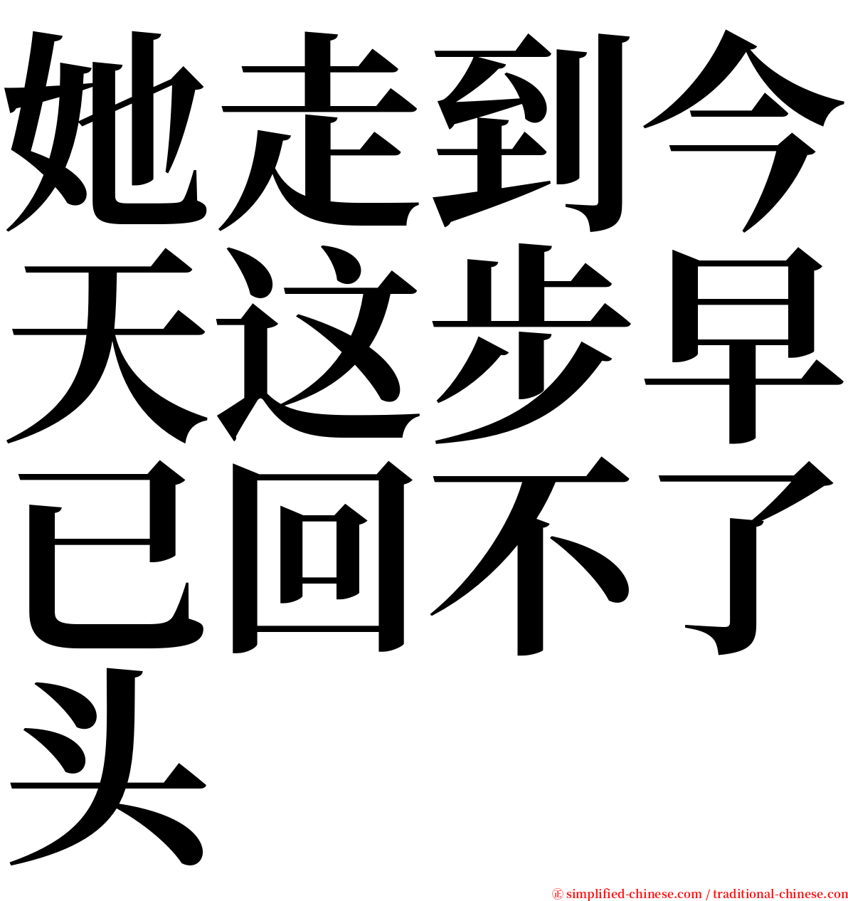 她走到今天这步早已回不了头 serif font