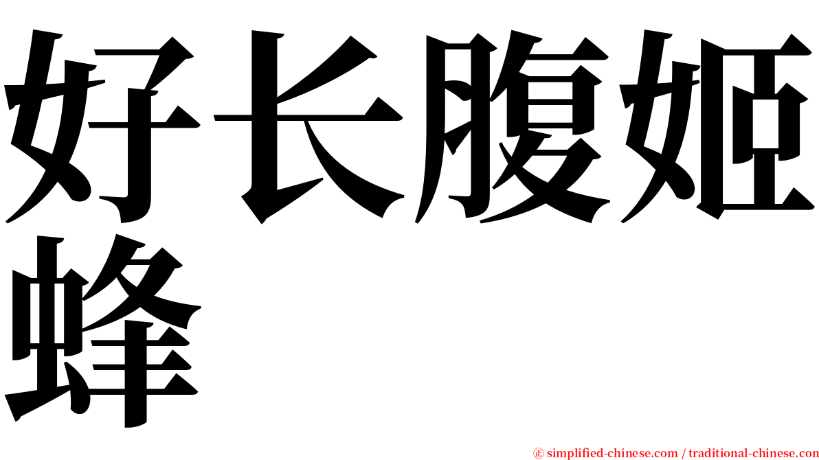 好长腹姬蜂 serif font