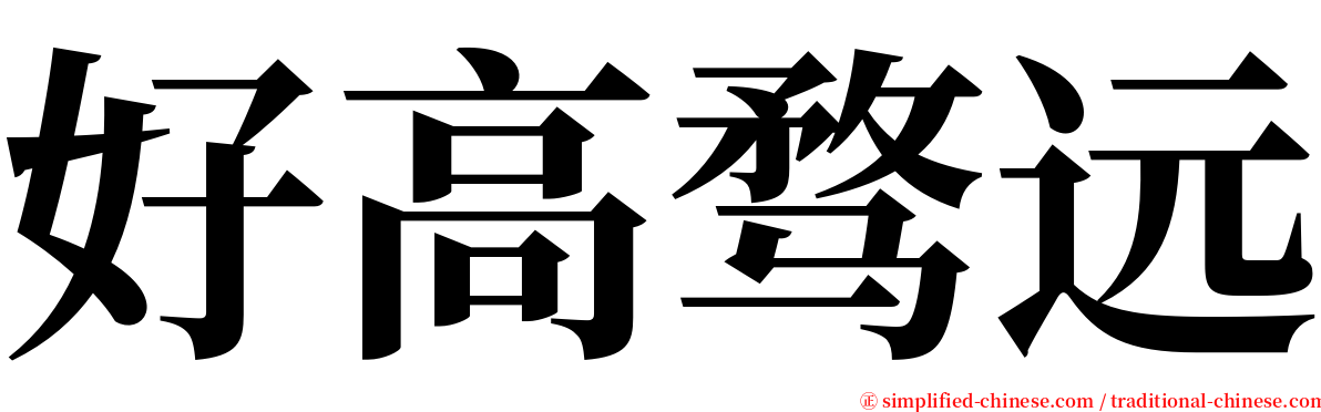 好高骛远 serif font
