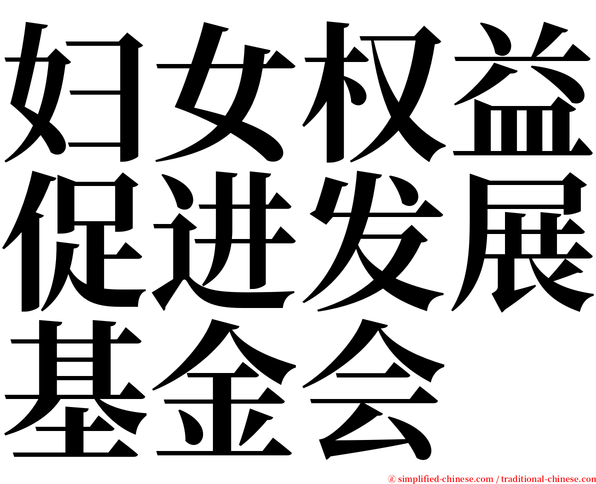 妇女权益促进发展基金会 serif font