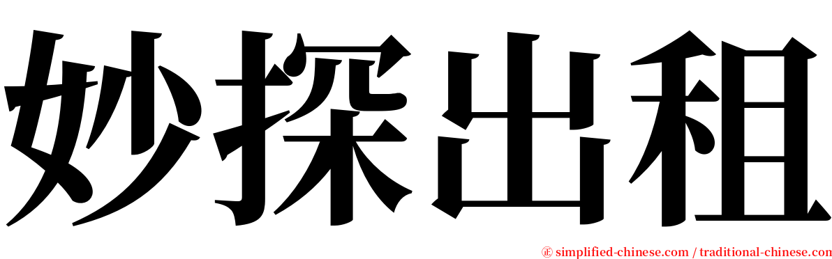妙探出租 serif font