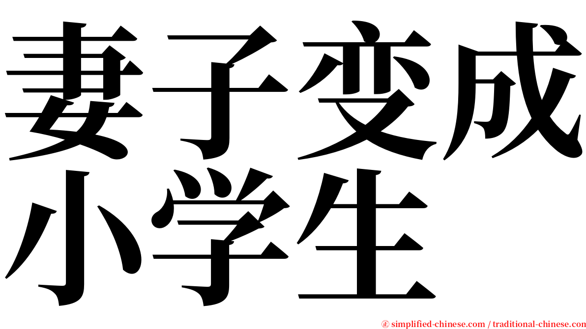 妻子变成小学生 serif font