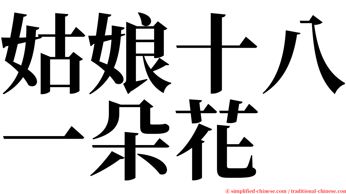 姑娘十八一朵花 serif font