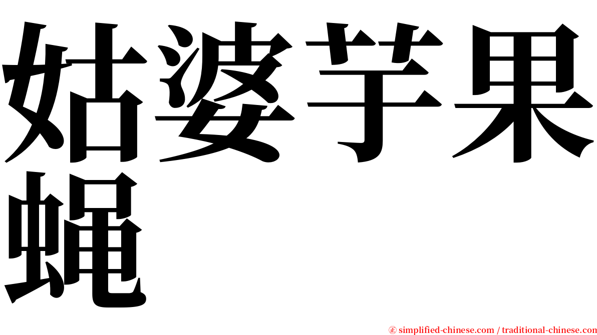 姑婆芋果蝇 serif font