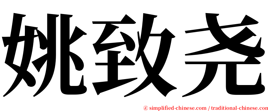 姚致尧 serif font