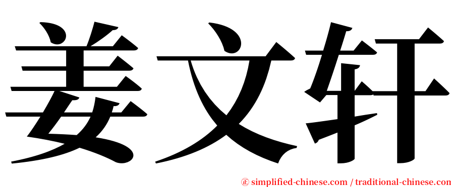 姜文轩 serif font