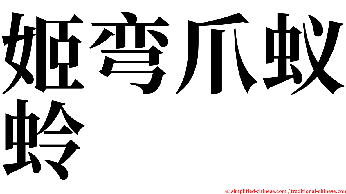 姬弯爪蚁蛉 serif font