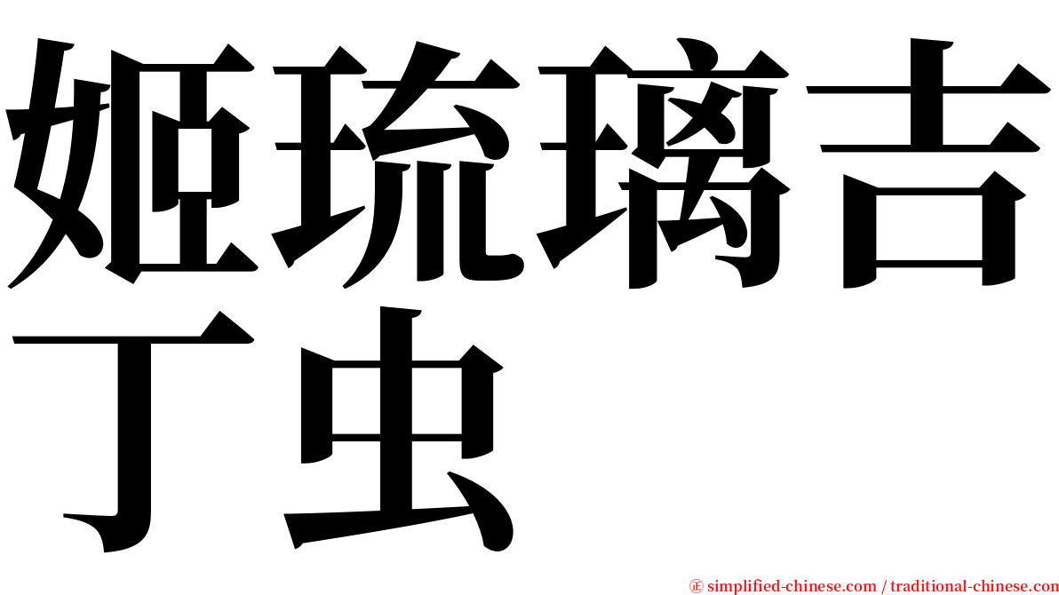 姬琉璃吉丁虫 serif font