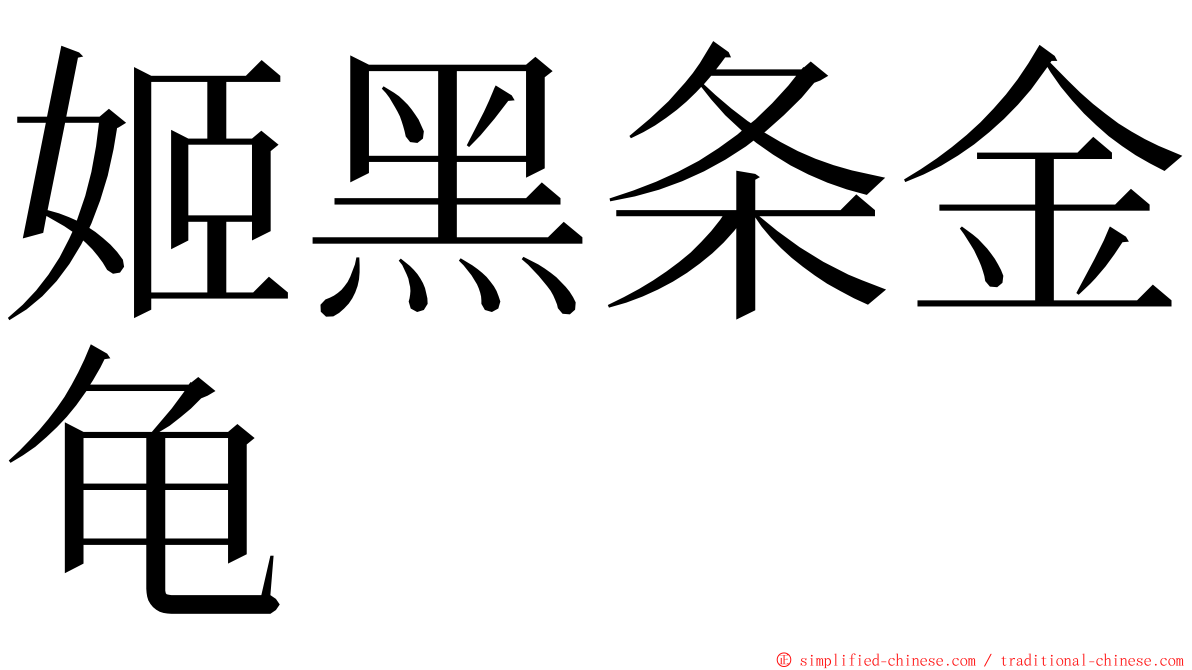 姬黑条金龟 ming font