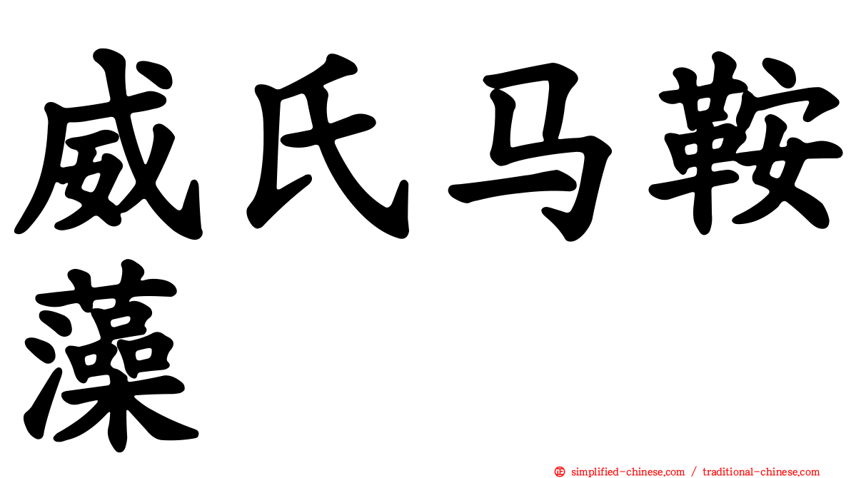 威氏马鞍藻