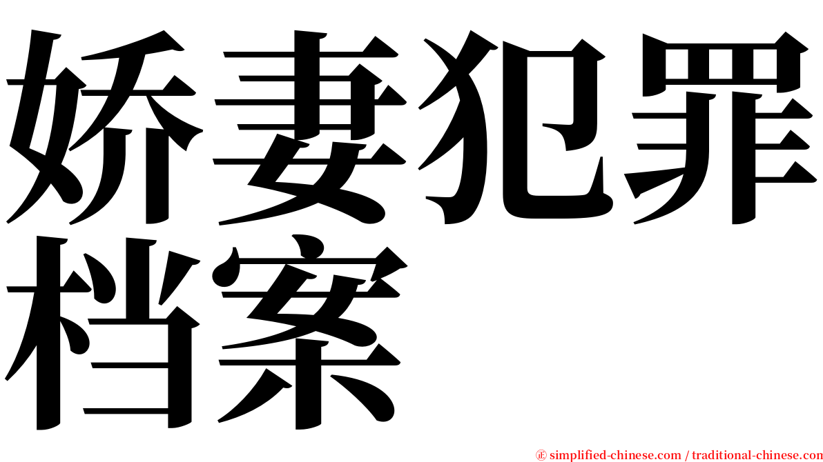 娇妻犯罪档案 serif font