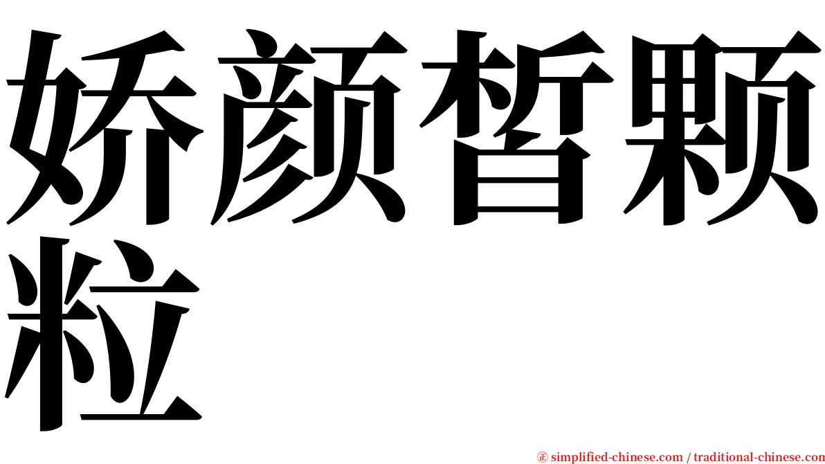 娇颜皙颗粒 serif font