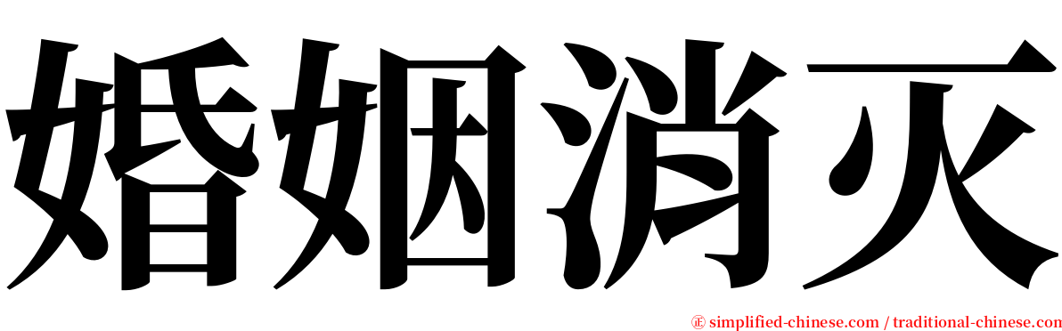 婚姻消灭 serif font