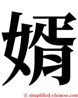 婿 serif font