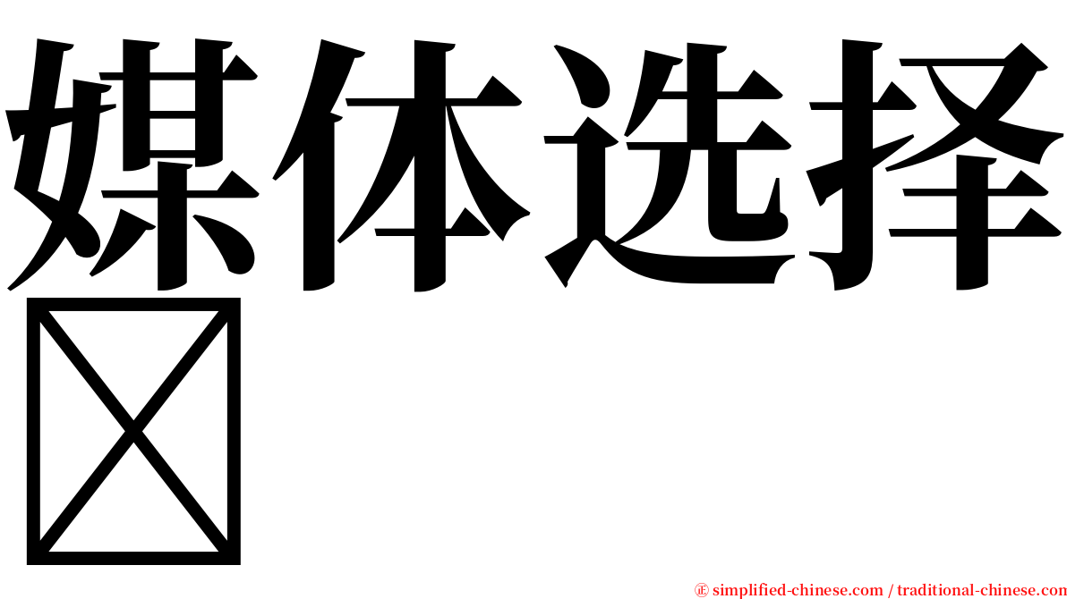 媒体选择 serif font