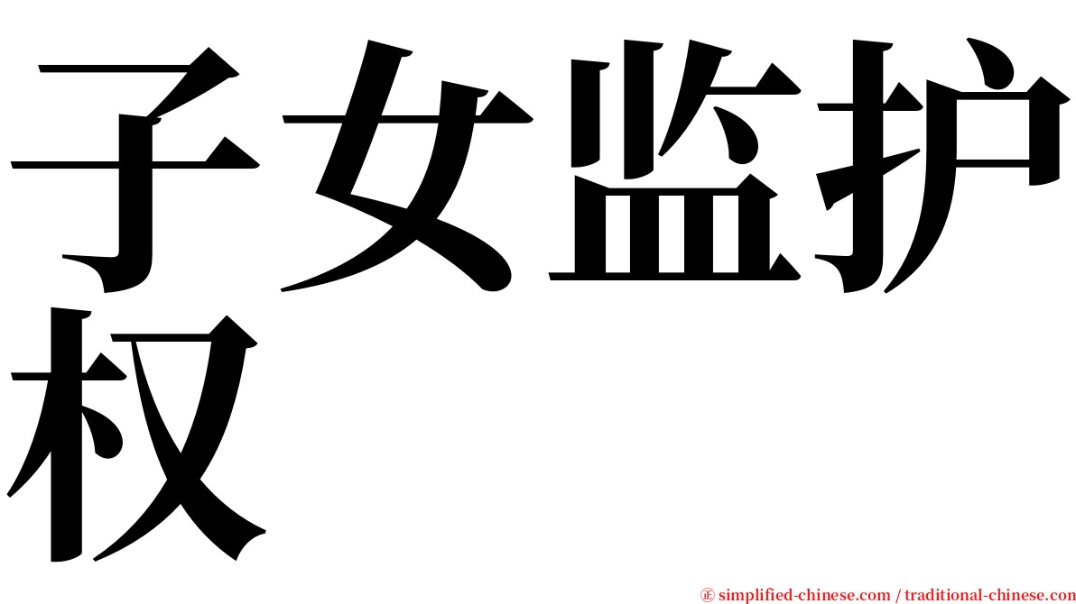 子女监护权 serif font