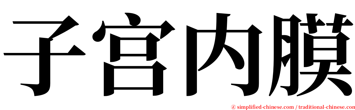 子宫内膜 serif font