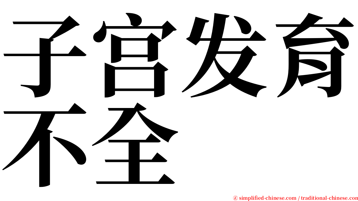 子宫发育不全 serif font